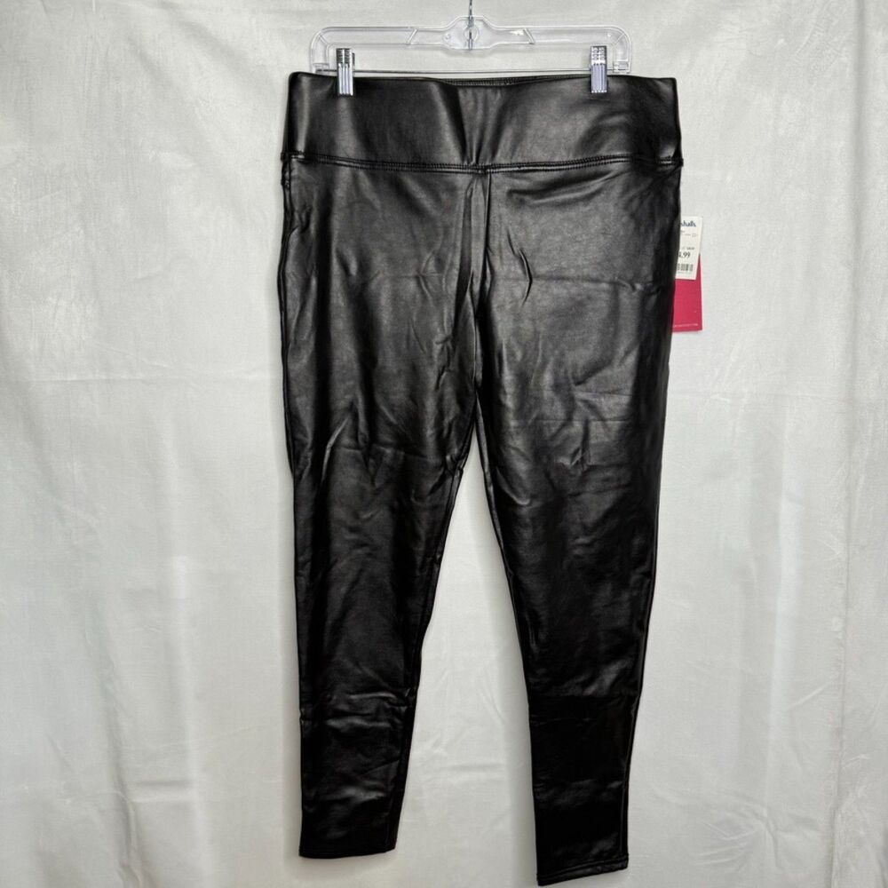 Vince Camuto Black Faux Leather Leggings L